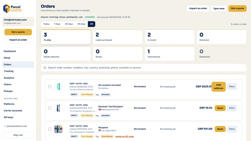 Elarix Parcel Control