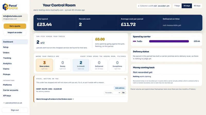 Elarix Parcel Control