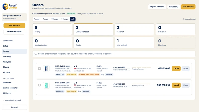 Elarix Parcel Control