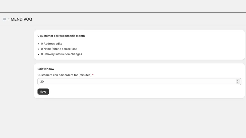 Mendivoq Order Fix