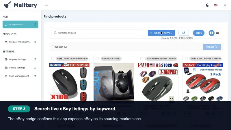 Malltery eBay Importer