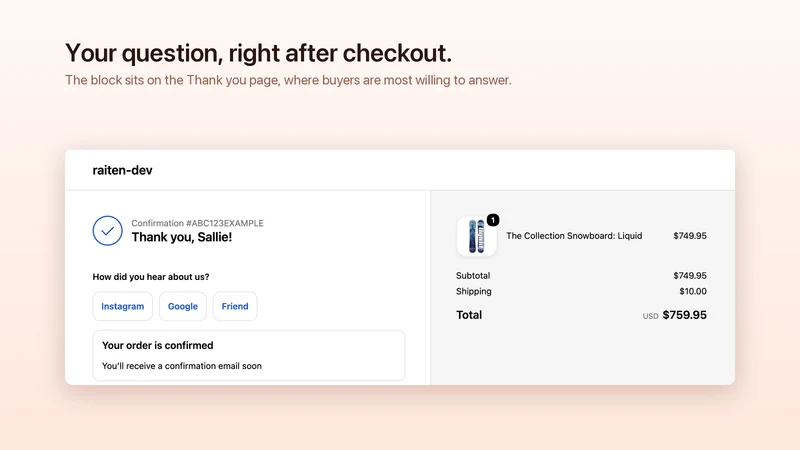 Kansha Post‑Purchase Survey