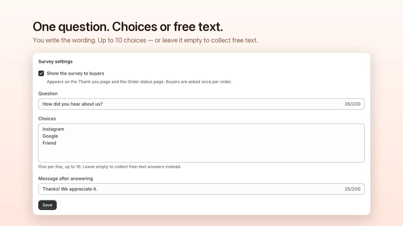 Kansha Post‑Purchase Survey