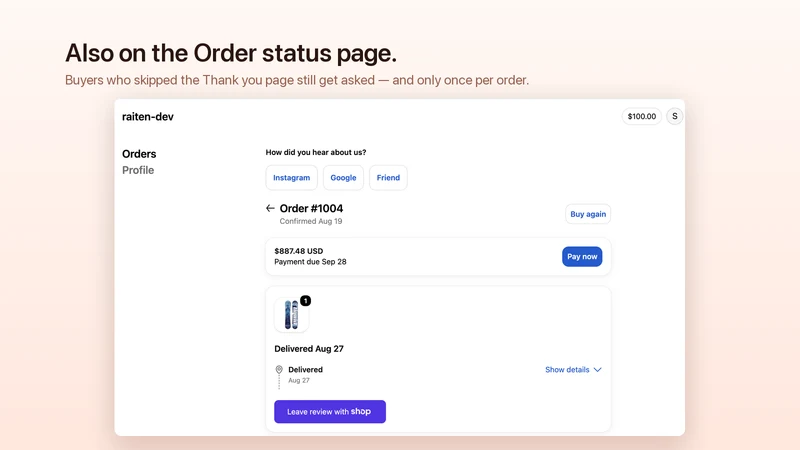 Kansha Post‑Purchase Survey