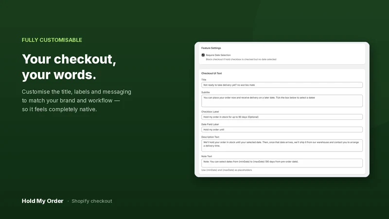 Hold My Order ‑ Pre‑Orders