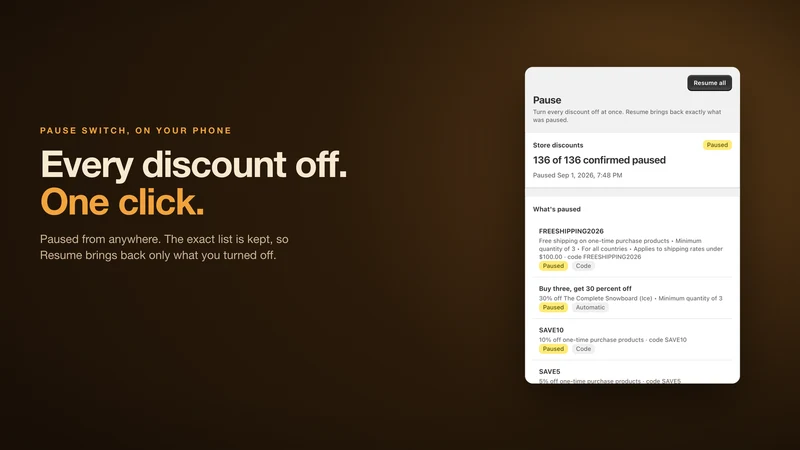 Halt: Block & Pause Discounts