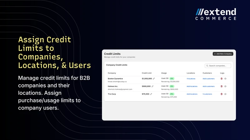 Extend B2B Credit Limits