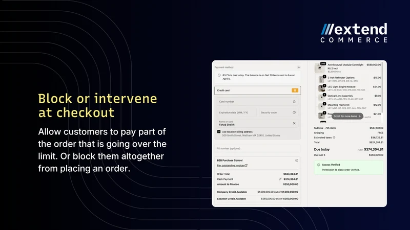 Extend B2B Credit Limits