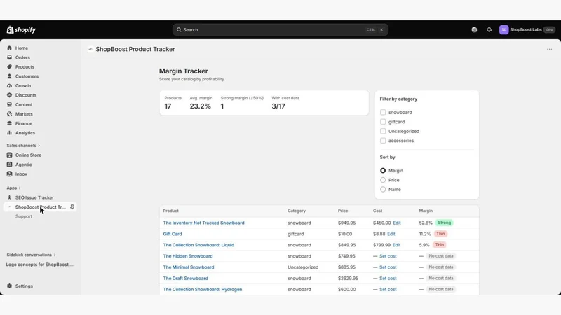 ShopBoost Product Tracker