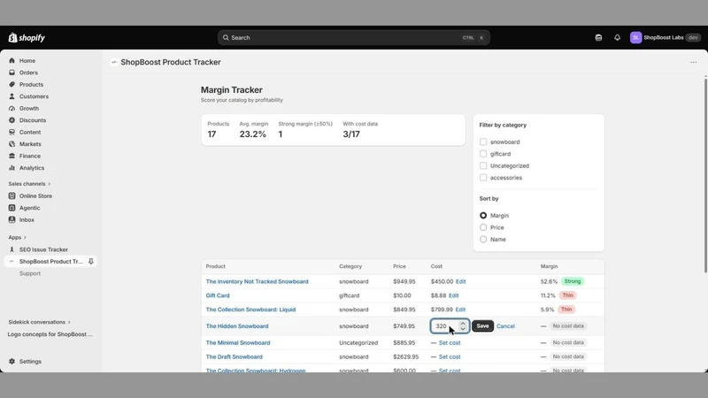 ShopBoost Product Tracker