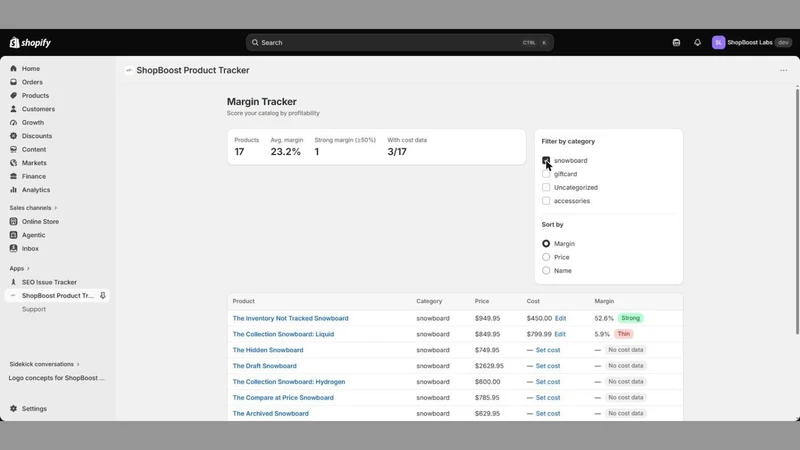 ShopBoost Product Tracker