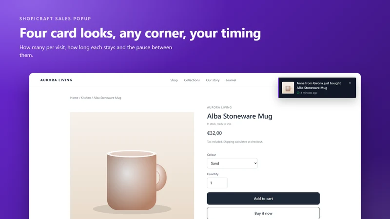 Shopicraft Sales Popup