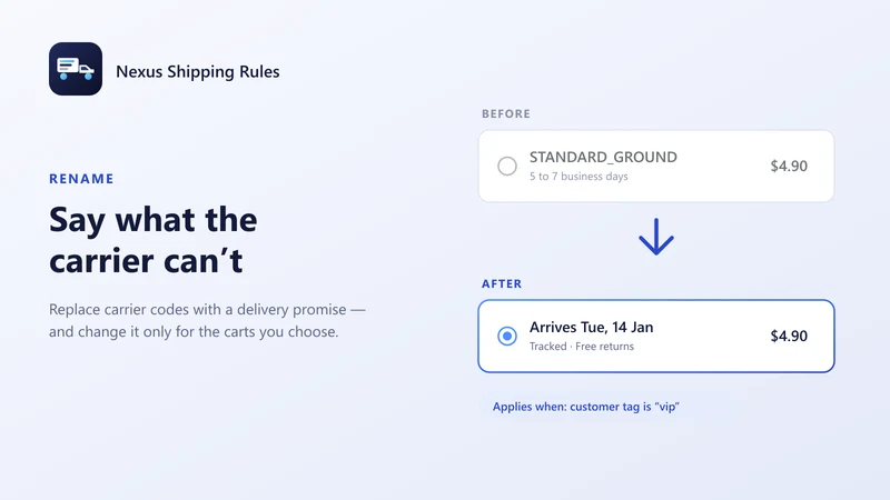 Nexus: Hide Shipping Functions