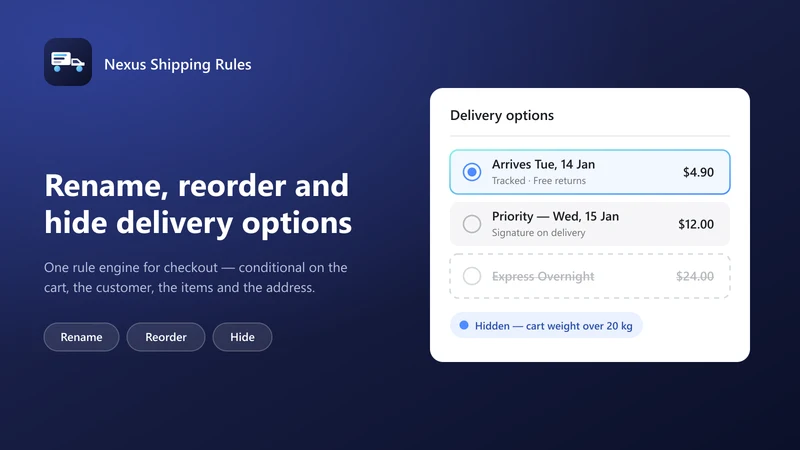 Nexus: Hide Shipping Functions