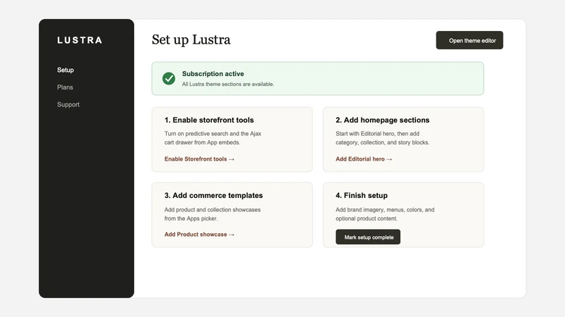 Lustra Fashion Sections