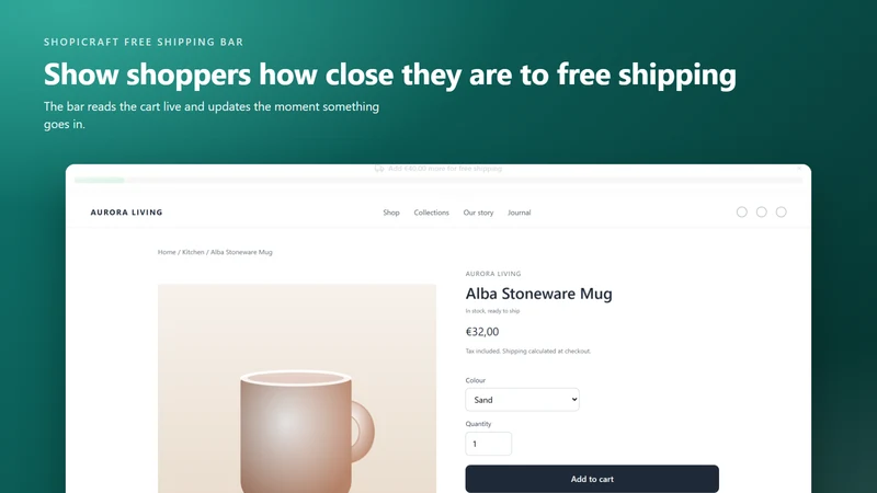 Shopicraft Free Shipping Bar
