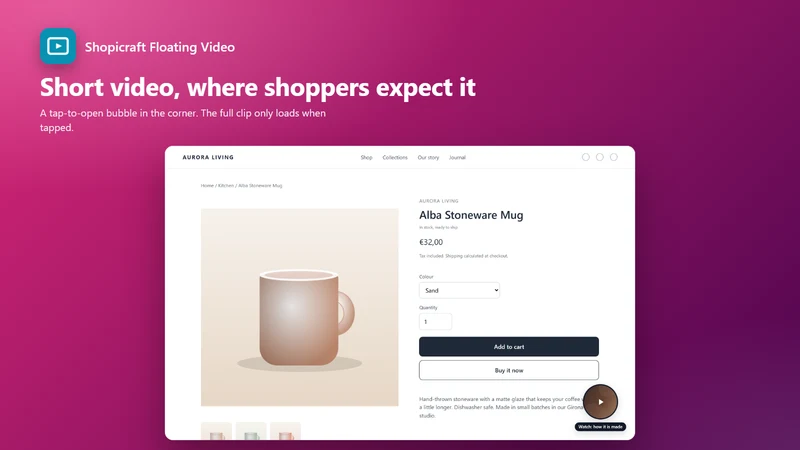 Shopicraft Floating Video