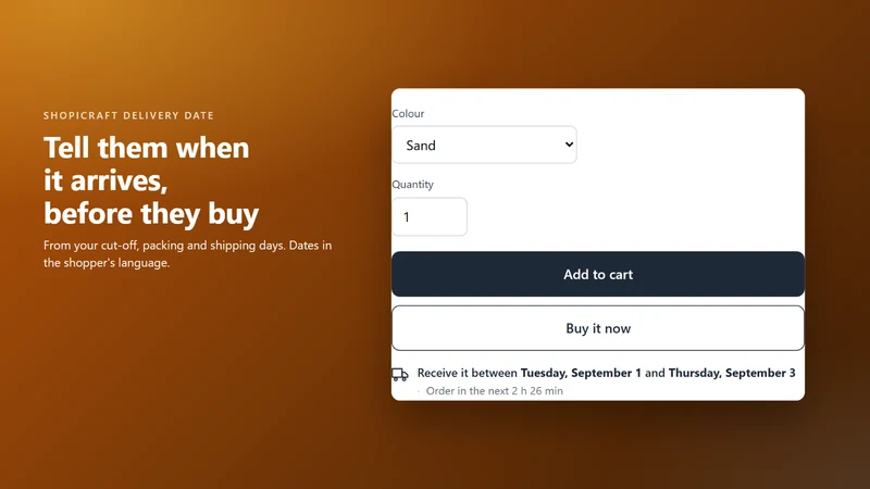 Shopicraft Delivery Date
