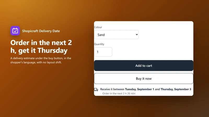 Shopicraft Delivery Date