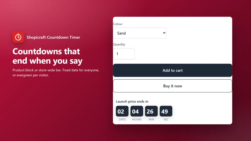 Shopicraft Countdown Timer