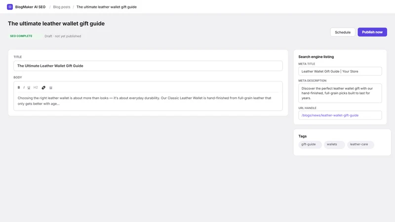 BlogMaker AI SEO: AI Blog Post