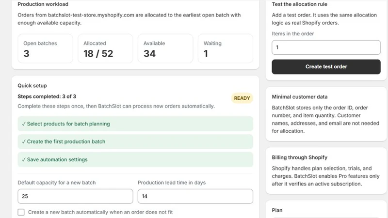 BatchSlot Production Planner