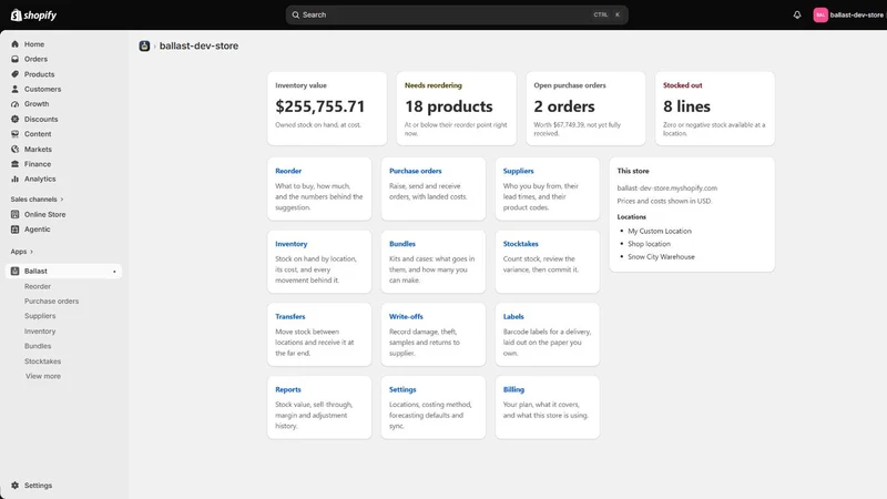 Ballast Inventory Planner