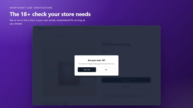 Shopicraft Age Verification