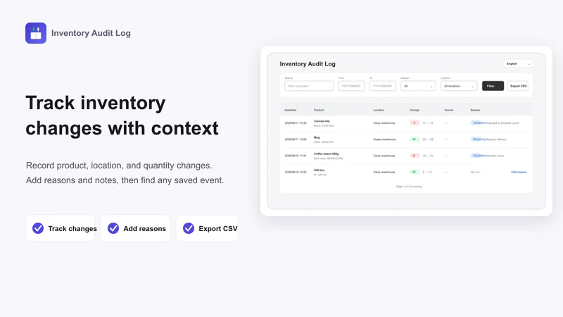 Inventory Audit Log
