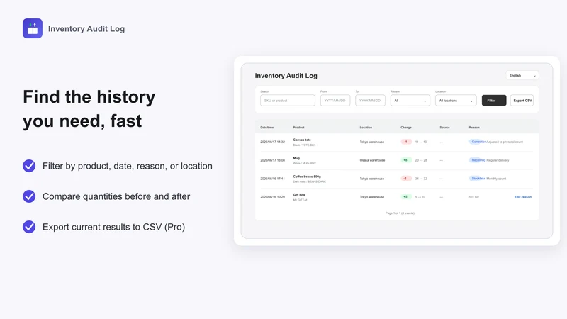 Inventory Audit Log