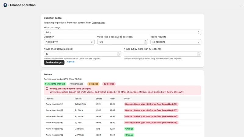 Guardrails Bulk Product Editor