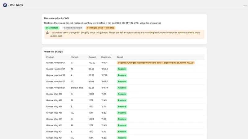 Guardrails Bulk Product Editor