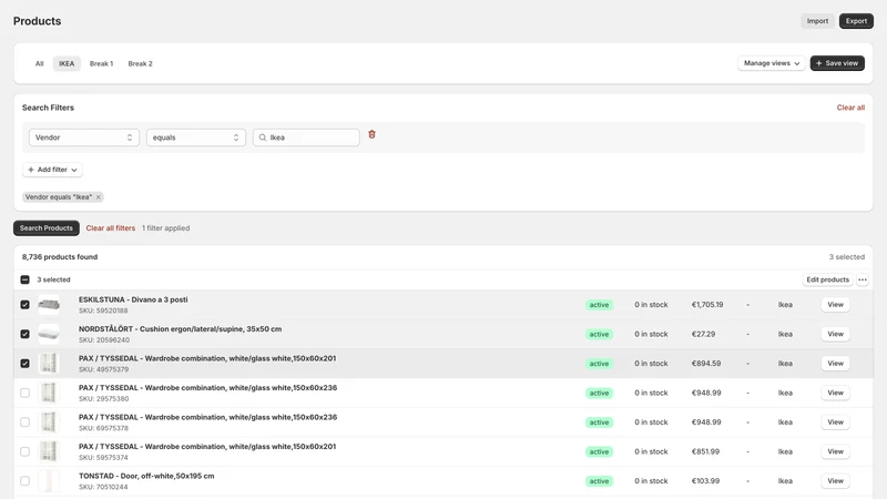 Vanilla Bulk Product Editor