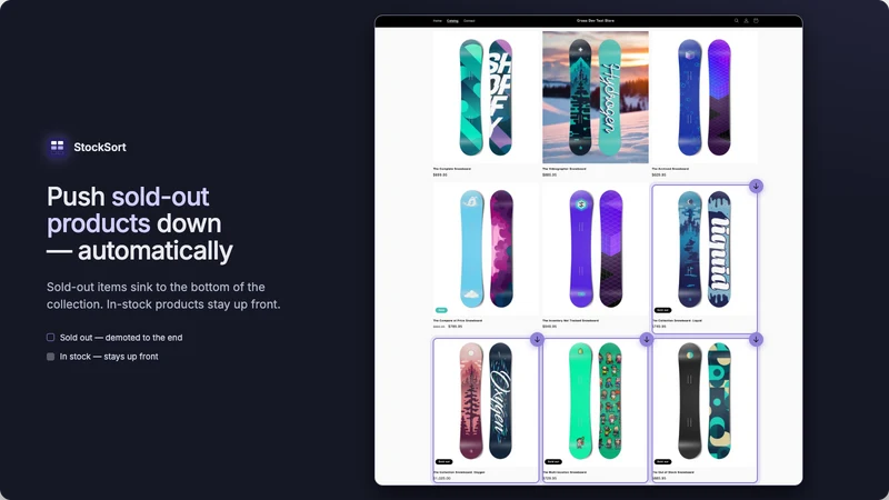 StockSort: Hide out of Stock