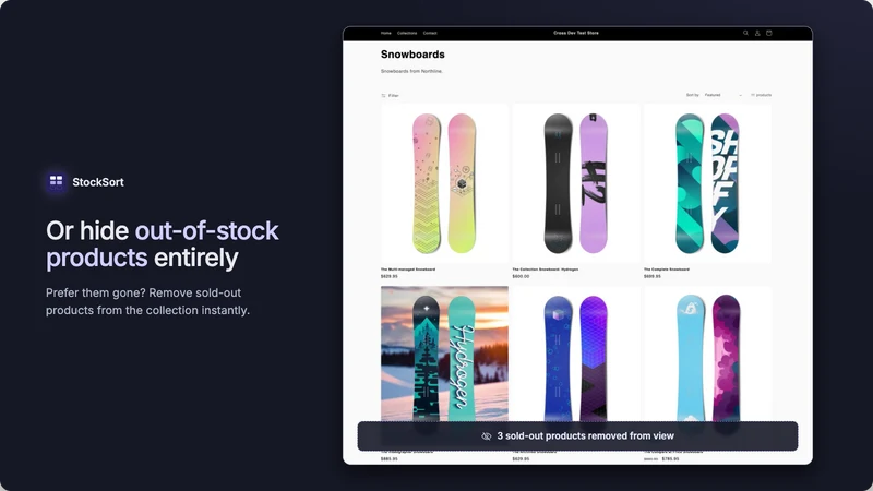 StockSort: Hide out of Stock