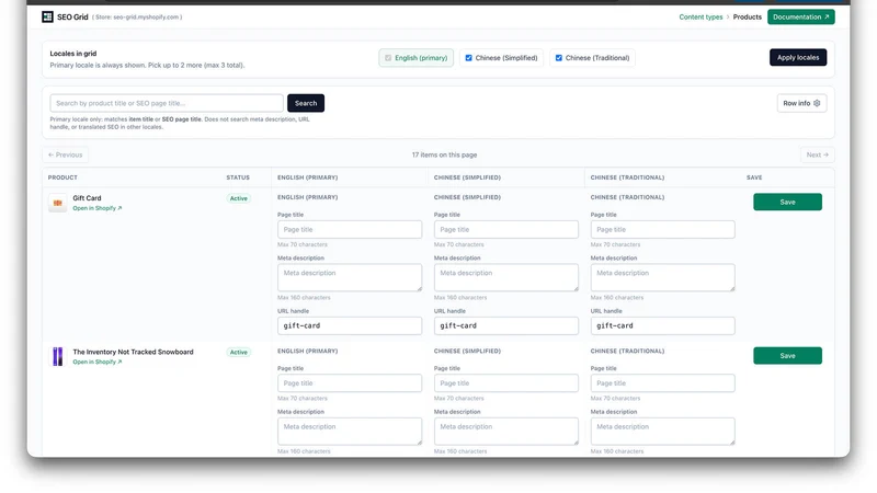 Semgrid SEO Grid