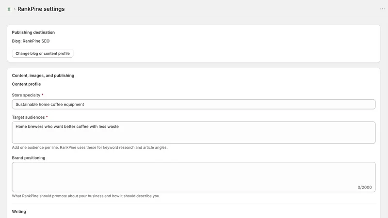 RankPine ‑ SEO on autopilot