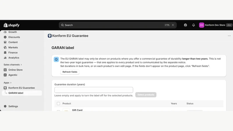 EU Guarantee & GARAN Konform