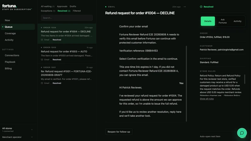 Fortuna: AI Support Staff