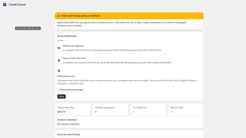 Credit Guard: B2B Net Terms