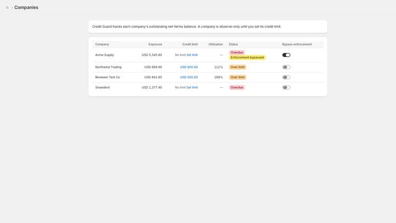 Credit Guard: B2B Net Terms