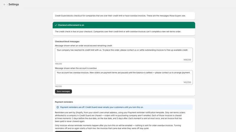 Credit Guard: B2B Net Terms