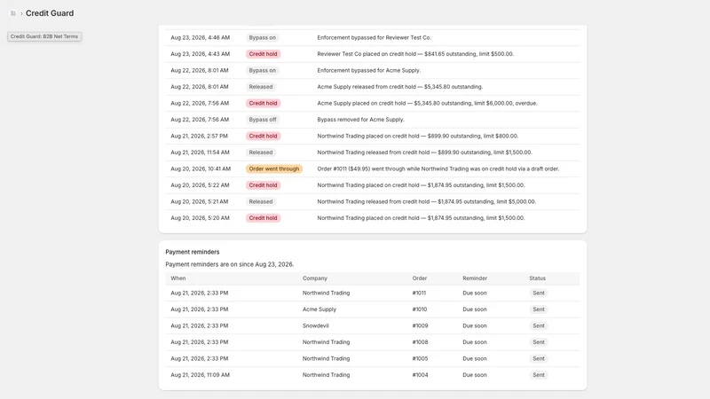 Credit Guard: B2B Net Terms