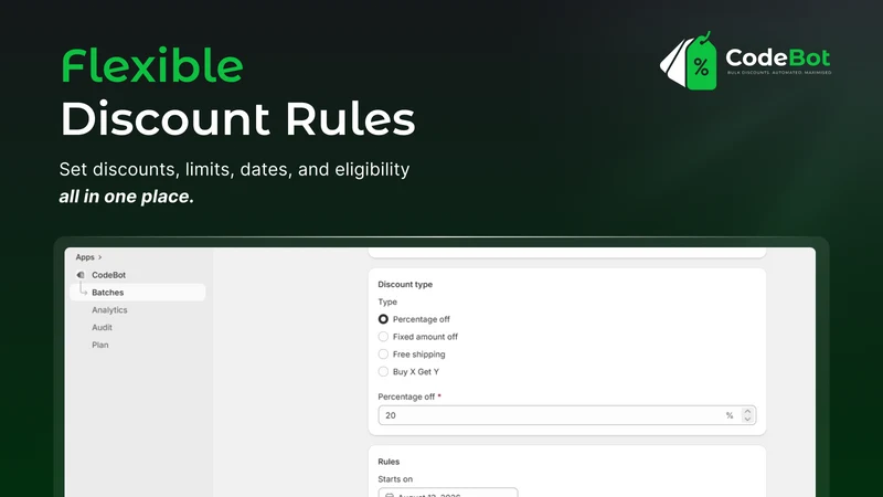 CodeBot: Bulk Discount Codes