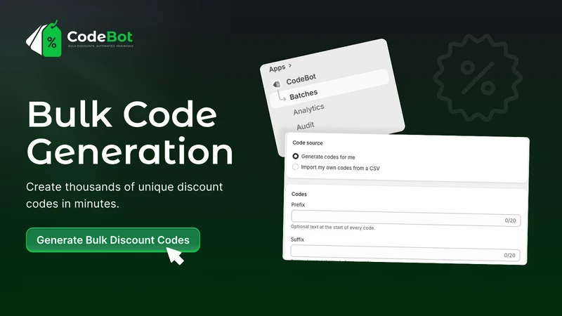 CodeBot: Bulk Discount Codes