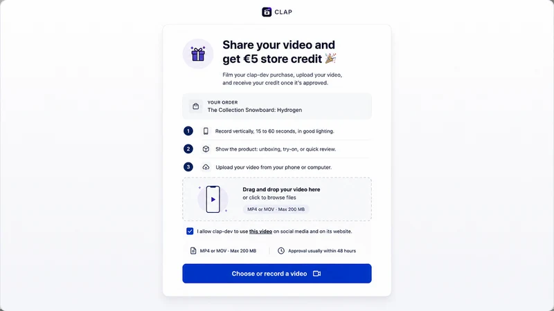 Clap: Customer Video Content