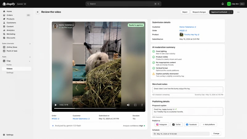 Clap: Customer Video Content