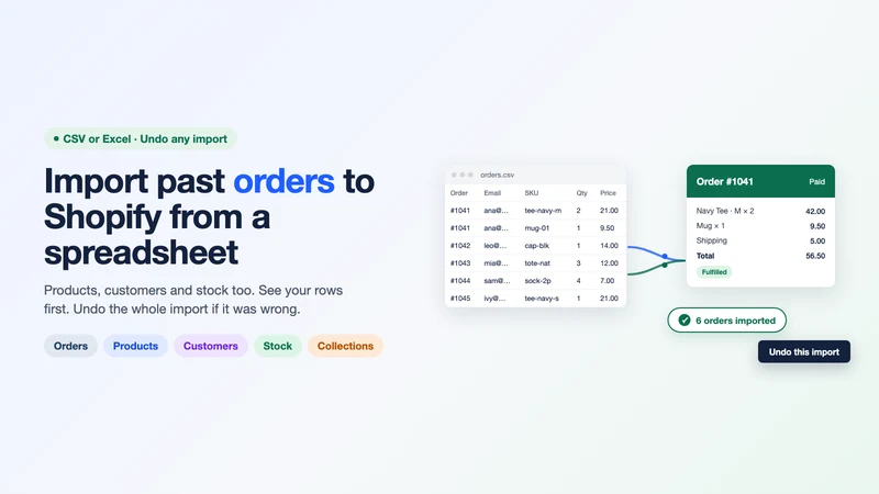 Business Importer: Orders CSV
