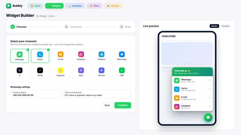 Bubbly: WhatsApp Chat Buttons