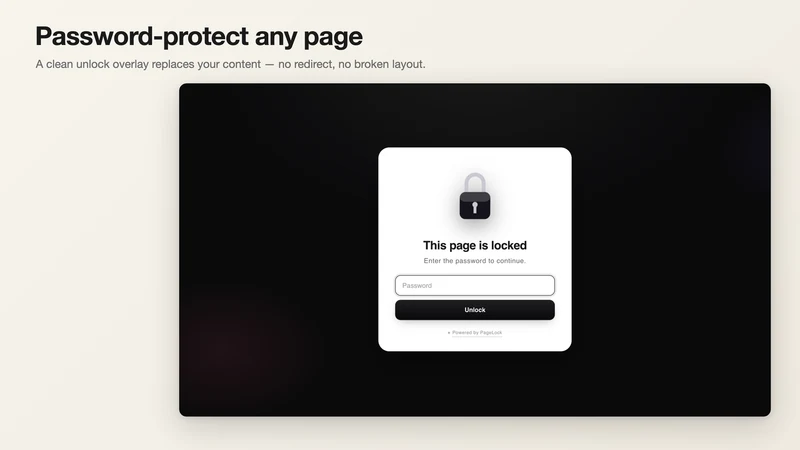 PageLock: Password Page Lock
